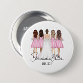 Persoonlijk Bruid Geschenk Op Maat Naam Ronde Button 7,6 Cm (Voorkant /achterkant)