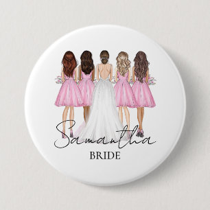 Persoonlijk Bruid Geschenk Op Maat Naam Ronde Button 7,6 Cm
