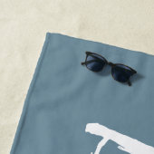 Persoonlijk Bruid Stof Blauw Witte Script Trouwen Strandlaken (In situ)