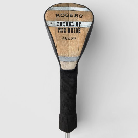 Persoonlijk bruid van de vader whiskey vat golfheadcover (Voorkant)