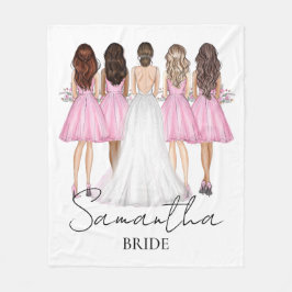 Persoonlijk bruids geschenk met eigen naam fleece deken