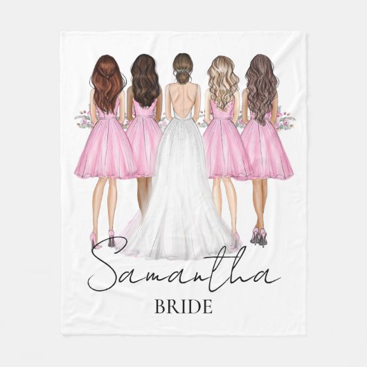 Persoonlijk bruidsgeschenk met eigen naam fleece deken (Voorkant)
