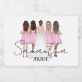 Persoonlijk bruidsgeschenk met eigen naam sparkling wijnetiket (Enkel label)