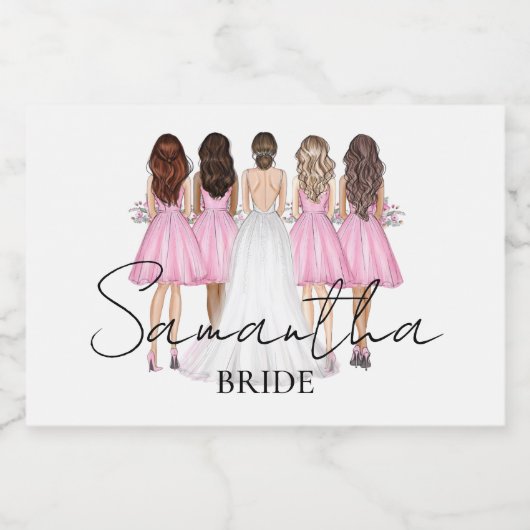 Persoonlijk bruidsgeschenk met eigen naam sparkling wijnetiket (Enkel label)