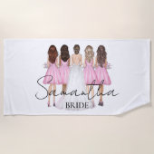 Persoonlijk bruidsgeschenk met eigen naam strandlaken (Voorkant)