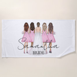 Persoonlijk bruidsgeschenk met eigen naam strandlaken