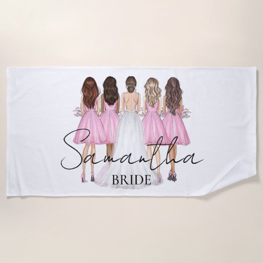 Persoonlijk bruidsgeschenk met eigen naam strandlaken (Voorkant)