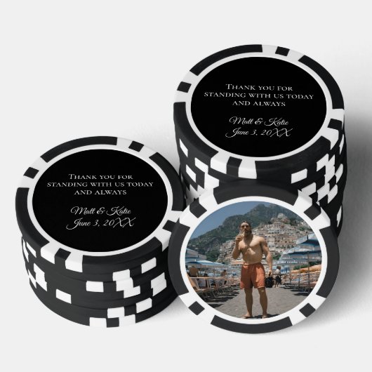 Persoonlijk Bruidsjonker Cadeau Golf Marker Foto Poker Chips (Opstapeling)