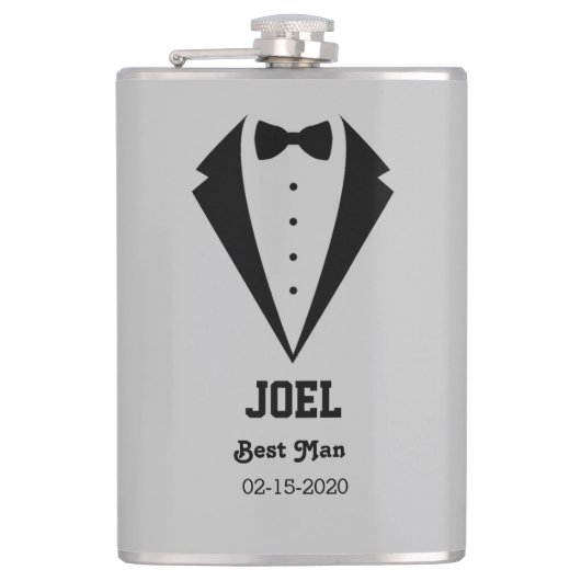 Persoonlijk Bruidsjonker Cadeau Heupfles (Voorkant)