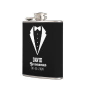 Persoonlijk Bruidsjonker Cadeau Zwart Heupfles (Links)