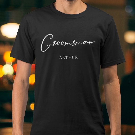 Persoonlijk Bruidsjonker Chic Modern Afscheid Van  T-shirt