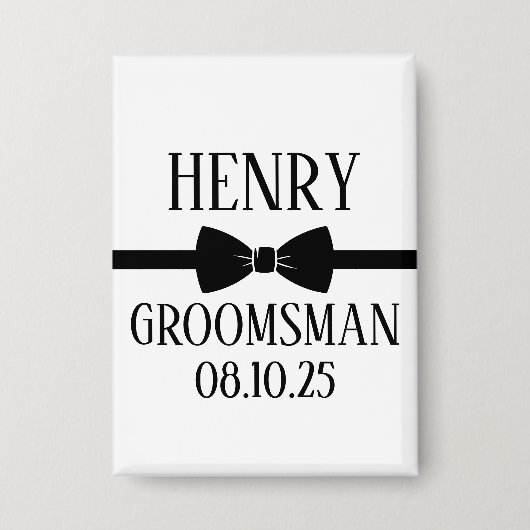 Persoonlijk bruidsjonker geschenk, huwelijksfeest  button (Voorkant)