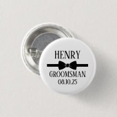 Persoonlijk bruidsjonker geschenk, Trouwen Ronde Button 3,2 Cm (Voorkant /achterkant)