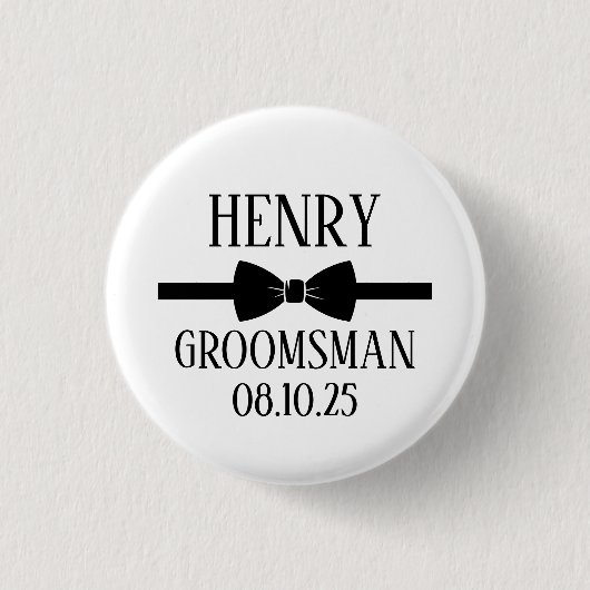 Persoonlijk bruidsjonker geschenk, Trouwen Ronde Button 3,2 Cm (Voorkant)