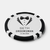 Persoonlijk Bruidsjonker Huwelijk Smoking Monogram Poker Chips (Enkel)
