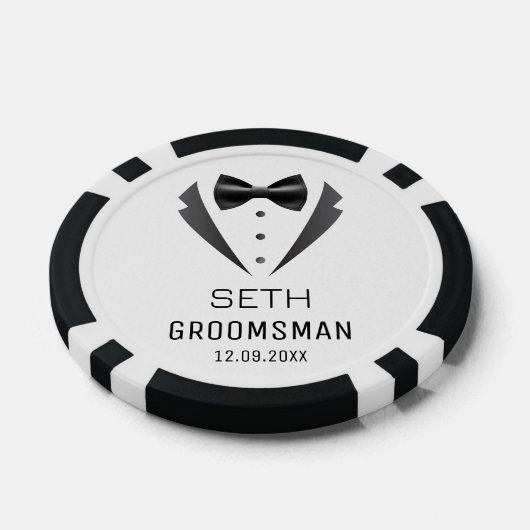 Persoonlijk Bruidsjonker Huwelijk Smoking Monogram Poker Chips (Enkel)