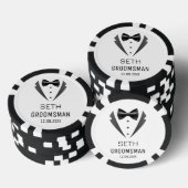 Persoonlijk Bruidsjonker Huwelijk Tuxedo Monogram Poker Chips (Opstapeling)