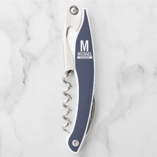 Persoonlijk Bruidsjonker Monogram en Naam Kurkentrekker