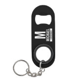 Persoonlijk Bruidsjonker Monogram en Naam Mini Flessenopener (Voorkant)