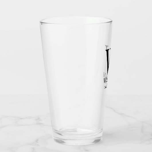 Persoonlijk Bruidsjonker Monogram & Naam Glas (Rechts)