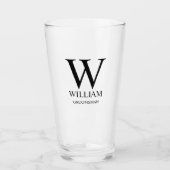 Persoonlijk Bruidsjonker Monogram & Naam Glas (Voorkant)