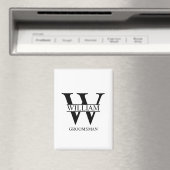 Persoonlijk Bruidsjonker Monogram & Naam Magneet (Insitu (Vaatwasser))