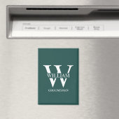 Persoonlijk Bruidsjonker Monogram & Naam Magneet (Insitu (Vaatwasser))