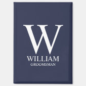 Persoonlijk Bruidsjonker Monogram & Naam Magneet (Voorkant)