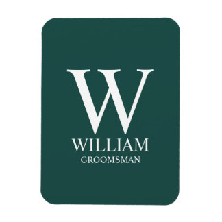 Persoonlijk Bruidsjonker Monogram & Naam Magneet