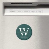 Persoonlijk Bruidsjonker Monogram & Naam Magneet (Insitu (Vaatwasser))