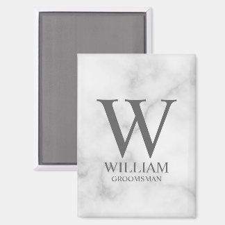 Persoonlijk Bruidsjonker Monogram & Naam Magneet