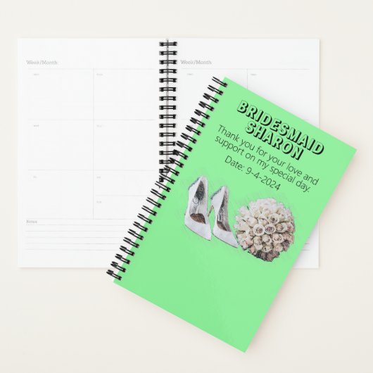 Persoonlijk Bruidsmeisje Bloemstuk Cadeau Planner (Display)