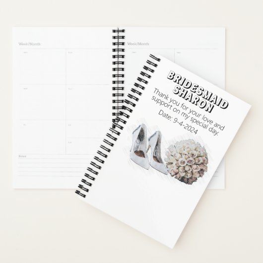 Persoonlijk Bruidsmeisje Bloemstuk Cadeau Planner (Display)