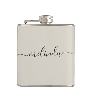 Persoonlijk bruidsmeisje cadeau Beige bruiloft Heupfles