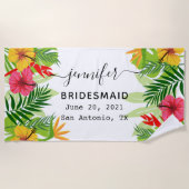 Persoonlijk bruidsmeisje cadeau, Op maat gemaakte  Strandlaken (Voorkant)