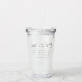 Persoonlijk bruidsmeisje definitie cadeau acryl drinkbeker (Achterkant)