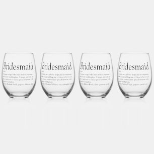 Persoonlijk bruidsmeisje definitie cadeau wijnglas zonder voet
