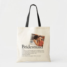 Persoonlijk bruidsmeisje definitie foto cadeau tote bag