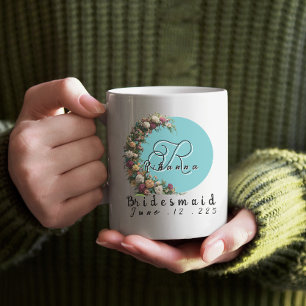 Persoonlijk bruidsmeisje monogram bruiloftsgroep koffiemok