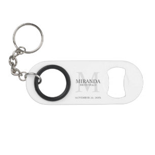 Persoonlijk bruidsmeisje monogram en naam mini flessenopener