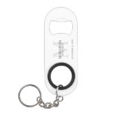 Persoonlijk bruidsmeisje monogram en naam mini flessenopener (Voorkant)