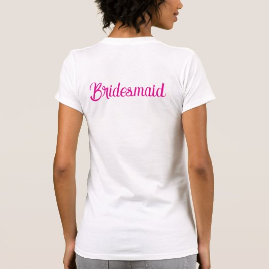 Persoonlijk Bruidsmeisje Stam T-shirt | Bruiloft P (Achterkant)