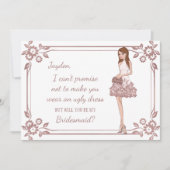 Persoonlijk bruidsmeisje-voorstel voor glamourmeis kaart (Voorkant)