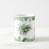 Persoonlijk bruidsmeisjes monogram groen bruiloft koffiemok (Center)