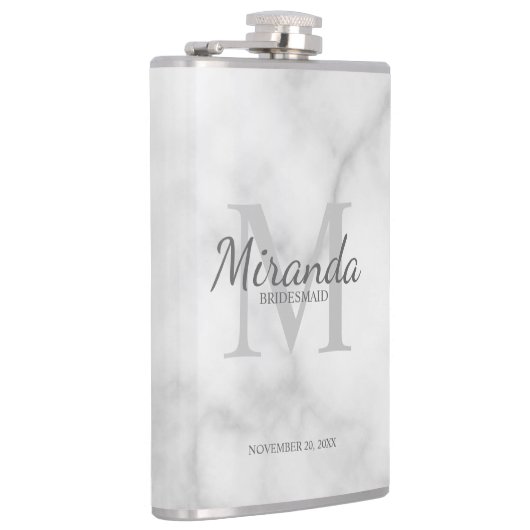Persoonlijk bruidsmeisjesmonogram en naam heupfles (Rechts)