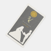 Persoonlijk Bruidspaar Silhouet Monogram Servet (Hoek)