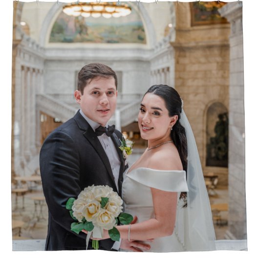 Persoonlijk bruiloft of Jubileum-douchergordijn Douchegordijn (Voorkant)