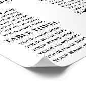 Persoonlijk bruiloft zitplaatsenoverzicht poster (Hoek)