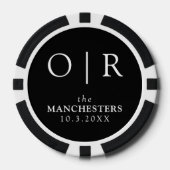 Persoonlijk Bruiloftsgeschenk Zwart Poker Chips (Voorkant)