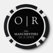 Persoonlijk Bruiloftsgeschenk Zwart Poker Chips (Achterkant)